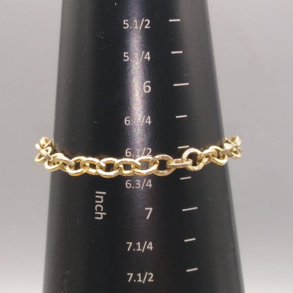 Vintage Emmons Magic Lantern Bracelet, Textured Links Chain with Mother of Pearl - Picture 6 of 6